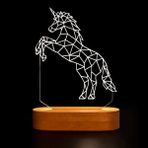 Metrashop Unicorn 3 Boyutlu LED Masa Lambası - 60X140X30 mm - USB Bağlantılı Sarı Işık