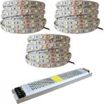 Metre Şerit LED Beyaz Renk + 12V 16.5 Amper 200 Watt LED Trafo - 3 Dirençli Double Pcb - Oturma Odası, Yatak Odası ve Mutfak Için Gizli Aydınlatma