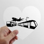 Metro Otobüs Uçak Navigasyon Kalp Vinil Çıkartma Bisiklet Şişesi Çıkartması