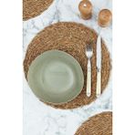 Metropolavm 4'lü Hasır Supla Örgü Amerikan Servis Tabak Altlığı Sofra Servis Sunum Yanmaz 35 cm - 35 x 35 cm - Kahve