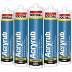Metropolavm 5 Adet Soudal Silikonized Akrilik Mastik 500gr Beyaz (500gr X 5 adet)