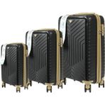 Metropolitan Sdr 103 Pp Valiz Seti - Büyük + Orta + Kabin Boy - Siyah / Şampanya - Siyah - Şampanya - 3' lü Set