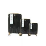 Metropolitan Sdr 103 Pp Valiz Seti - Büyük + Orta + Kabin Boy - Siyah / Şampanya