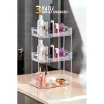 Metsar Home 3 Katlı Çok Amaçlı Makyaj Organizeri - Takı Düzenleyici, Banyo Rafı, Şampuanlık
