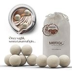 METSGO Metsgo ( 9 Adet ) Yün Kurutma Topu - Doğal Yumuşatıcı - Kırışık Giderici - Kurutma Makinesi Için Beyaz