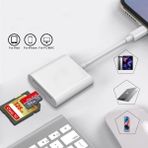 Mettzchrom iphone 14 13 12 11 Serilerine Uyumlu Micro Sd Hafıza Kart Okuyucu Lightning Girişli B