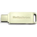 Mettzchrom Metal Otg Bellek 128GB Otg Flaş Flash Disk Bellek USB ve Type-C Uyumlu Otg Metal - 128 GB