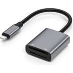 Mettzchrom Sony Uyumlu Lightning Hafıza Kart Okuyucu Memory Stick Pro Duo / Sd Kart iphone 14 13 12 11 10