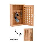 Meturas Bambu Duvar Tipi Anahtarlık Kutusu - Doğal Ahşap Anahtar Düzenleyici (27.2X19.1X6.3 Cm)