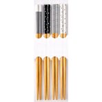 Meturas Doğal Bambu Yemek Çubuk - 23 cm Japon Kore Tarzı Yeniden Kullanılabilir Chopstick Seti - Siyah