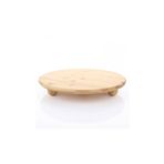 Meturas Yuvarlak Bambu Sunum Tahtası, 26 cm, Misket Ayaklı, Dekoratif