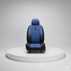 Mevas Peugeot 307 İle Uyumlu Tam Set Oto Koltuk Kılıfı Yıldız MS Serisi - Mavi - Siyah