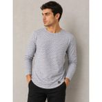 Mevese Erkek Gri Uzun Kollu Tişört - Likralı Dokulu Oval Kesim - 2XL