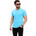 Mevese Wenic Erkek Basic Tişört Bisiklet Yaka Kısa Kol Günlük Yazlık Slim Fit T-Shirt - Açık Mavi