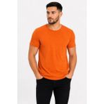 Mevese Wenic Erkek Basic Tişört Bisiklet Yaka Kısa Kol Günlük Yazlık Slim Fit T-Shirt - Turuncu - XL