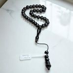 Mevlana Bazaar Kuka Gümüş Tesbih 30 cm - Siyah