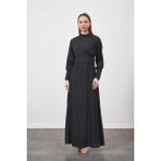 Mevra Pliseli Elbise Siyah - 000-Siyah - 36