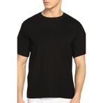 Mevsim Erkek Büyük Beden Sıfır Yaka Fanila, Kısa Kol,%100 Pamuk, Siyah, 3XL