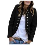 Mevsimlik kadın ceketi, şık, uzun kollu, blazer ceket, tek renkli, dar kesim, revers iş, ofis ceketi, kısa manto, takım elbise, bolero, cepli, kışlık ceket, kışlık manto, G-siyah, M