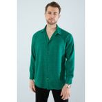Mevsimlik Keten Dokulu Uzun Kollu Oversize Erkek Geniş Kalıp Gömlek(Ürün Geniş Kesimdir) - Benetton - XL