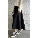Mey Collection Kadın Siyah Örme Scuba Krep Tesettür Ve Günlük Etek Boy:94-95cm