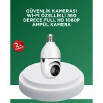 Mey İthalat® 1080P Gece Görüşlü Ampul Güvenlik Kamerası – Kablolu Kablosuz Seçenekli