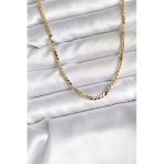Mey İthalat® 14K Gold Renk Kaplama Ezme Yılan Zincir Model Cm Kadın Kolye