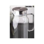Mey Ithalat® 1500 ml Borosilikat Cam Su Sürahisi - Metal Kapaklı ve Isıya Dayanıklı - Çok Renkli