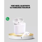 Mey İthalat® 2. Nesil Bluetooth 5.0 Kablosuz Kulaklık Su Geçirmez Hd Ses