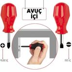 Mey İthalat® 2'Litopaç Tornavida Seti: Avuçiçi Mini Yıldız Düz Uçlu Kısa Şaft Ufak Vidalama Anahtarı