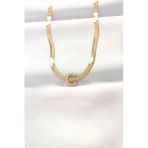 Mey İthalat® 316L Çelik C Harfli Gold Renk İtalyan Zincirli Kolye