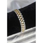Mey İthalat® 316L Çelik Gold Ve Gümüş Renk 12 Mm Kalınlık Erkek Bileklik