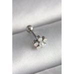 Mey İthalat® 316L Çelik Gümüş Renk Zirkon Taşlı Çiçek Model Tragus Piercing