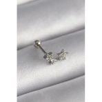 Mey İthalat® 316L Çelik Gümüş Renk Zirkon Taşlı Yıldız Tragus Piercing