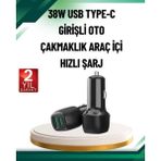 Mey Ithalat® 3A Güç Kapasiteli USB & Type-C Çakmaklık Şarj Adaptörü - Renkli