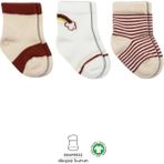 Mey Ithalat® 3'lü Penye Rainbow Soket Çorap BS10113 Kiremit