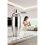 Mey İthalat® 550 Ml Inox Shaker - Kokteyl Karıştırma Kabı Süzgeçli Bar Shaker Paslanmaz Çelik