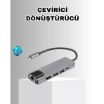 Mey İthalat® Alüminyum Kasalı Macbook Usb-C Hub – 4K Hdmi, Usb 3.0, Sd/Tf Kart Girişi, Pd Şarj Desteği
