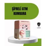 Mey İthalat® Atm Tasarımlı Pembe Işıklı Sesli Çocuk Kumbarası