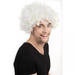 Mey İthalat Beyaz Renk Kıvırcık Afro Bonus Peruk