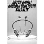 Mey İthalat Bfs Boyun Bantlı Kulak Içi Kablolu Yüksek Ses Kaliteli Bluetooth Kulaklık