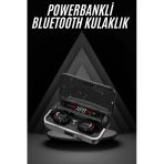 Mey İthalat® Bluetooth Kulaklık Dijital Şarj Göstergeli Powerbankli Bass Özellikli Kablosuz Kulakiçi 5.1 Mikrofonlu
