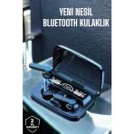 Mey İthalat® Bluetooth Kulaklık Powerbankli Dijital Göstergeli Dokunmatik