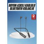 Mey İthalat® Boyun Bantlı Kablolu Yüksek Ses Kaliteli Bluetooth Kulaklık Uzun Pil Ömrü 100 Saat Sarj