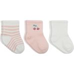 Mey Ithalat® Cherry Girl 3'lü Penye Soket Çorap 10138 Ekru