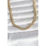 Mey İthalat® Cm 14K Gold Renk Kalın Yassı Yılan Zincir Model 45 Cm Kadın Kolye