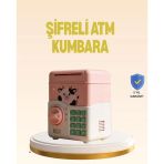 Mey İthalat® Çocuklar İçin Pembe Atm Görünümlü Elektronik Kumbara