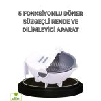 Mey İthalat® Çok Fonksiyonlu Döner Rende Süzgeç Hazneli Ergonomik Sebze Doğrayıcı