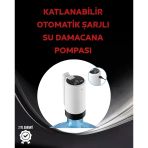 Mey İthalat® Damacana Üstü Akıllı Su Pompası | 3 Damacana Kullanım | 4W Güç | Micro Usb Şarjlı | Katlanabilir & Taşınabi