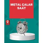 Mey İthalat® Dekoratif Gümüş Işıklı Alarmlı Masa Saati Sessiz Mekanizma